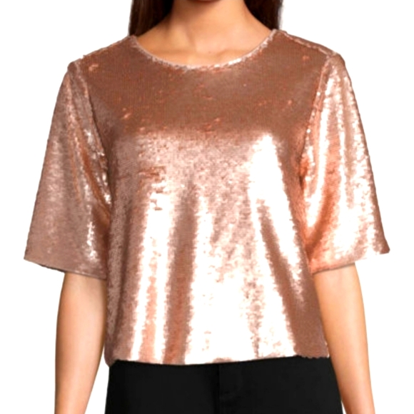 New with Tags Peyton & Parker Pink Sequined Top Size XS - Picture 1 of 6